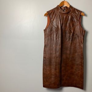 Vintage 60s Mod Leather Shift. Irvington Place Sportwear.